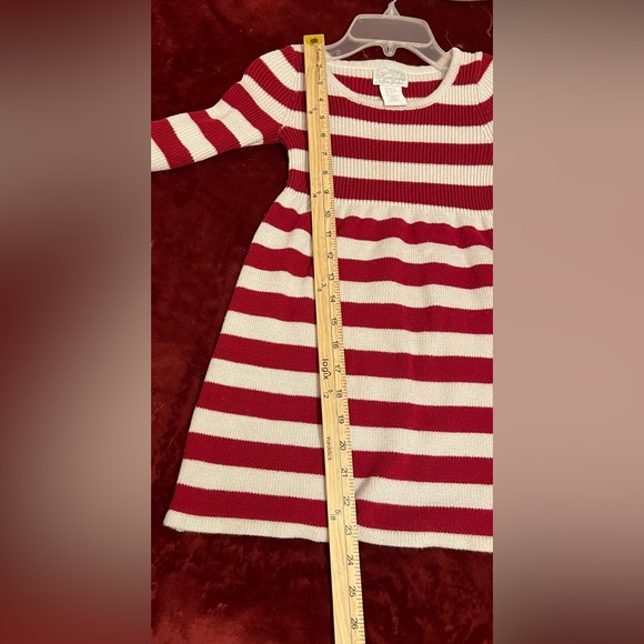 Heirlooms By Polly Flinders Girls Striped Christmas Dress & Scarf Size M 5/6 - Picture 11 of 12
